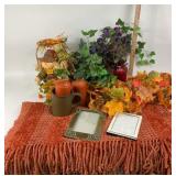 Fall Decorations With Candles, Frames, Artificial