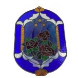 Stained Glass Panel With Red Roses