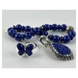 .925 UTC India stamped butterfly ring, size 10