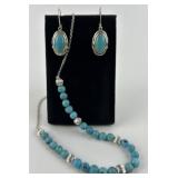 .925 MCGI stamped turquoise colored beaded