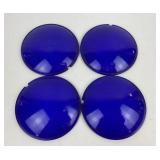 Cobalt Blue Glass Ribbed Light Covers