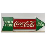 Vintage Coca-Cola Sold Here Ice- Cold Arrow Sign