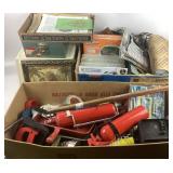 Civil war and Native American books, tiles, fire e