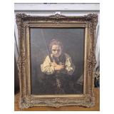 A Girl With A Broom By Rembrandt Wall Art In An