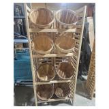 1/2 Bushell Basket Display Wood Rack With 8