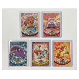 5 Vintage Pokemon Topps Trading Cards