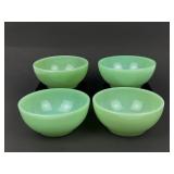 (4) old Fire King Jadeite cereal bowls. Some