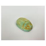 Ancient Egyptian carved faience pottery scarab