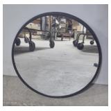Round Wall Mirror With Black Plastic Frame 18 in.
