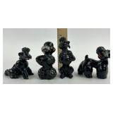 Black Ceramic Poodle Figurines