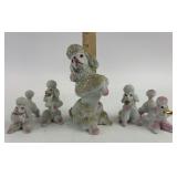 Porcelain Poodle Figurines With Gold Accents