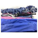 Six Folding Chairs, Umbrella, Outdoor Covers