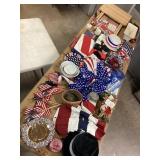 Wooden Folding Table & Fourth of July Party Suppli