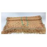 Crocheted Peach Blanket With Fringe