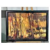 Mid-Century Acrylic on Canvas by Vicki Dolnick