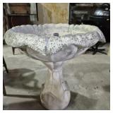 Cement Bird Bath 28 in. Round X 30 in. H