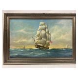 Oil on Board Seascape Signed Lower Right B.