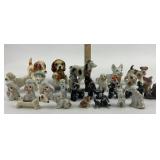 Porcelain Poodle and Fox Terrier Dog Figurines
