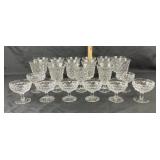 Fostoria American Clear Cubist Goblets, Coupes