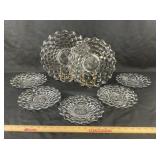 Fostoria Cubist Glass Plates With Starburst Patter