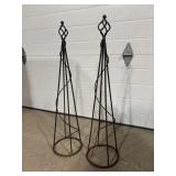 2 metal obelisk garden decor 32"