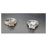 .925 Sterling Silver Rings with Gemstone Accents