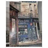 "Le Bouchons" Burlap Canvas Print Of A French