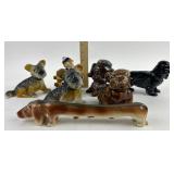 Ceramic Dachshund, Terrier, Bulldog Figurines
