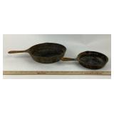 Cast Iron Skillets, one Marked Made in USA