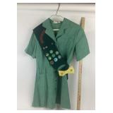 Girl Scouts Uniform With Sash, Badges