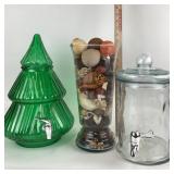 Tall Potpourri Vase, Glass Beverage Dispensers; Li
