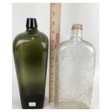 Dutch Case Gin Bottle & Clear Sunburst Whiskey Bot