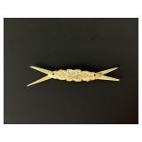 Antique scrimshaw carved hygiene tool, inscribed