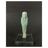 Ancient Egyptian faience ushtabi figure, mounted