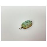 Ancient Egyptian carved faience pottery scarab