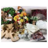 Seasonal Wreaths, Faux Flowers, Fabric