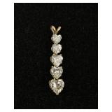 10k gold & CZ pendant. Total weight 1.41 grams