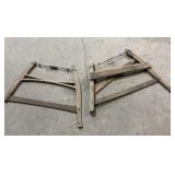 2 wooden bow bucksaws