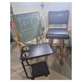 Chalkboard/Whiteboard Easel, Padded Swivel Wood