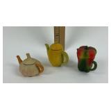 Ceramic Vegetable Teapots Pepper, Corn, Garlic