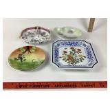 Hand-Painted Porcelain Plates, Germany, Japan