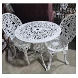 Wrought Iron Bistro Table & 2 Chairs - Painted