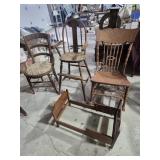 Wood Chair With Upholstered Seat, Wood High