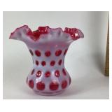 Coindot Cranberry Opalescent ï¿½Vase