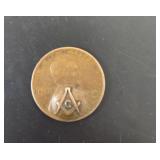 1941 Wheat Penny With Masonic Counterstamp