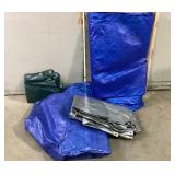 Blue, Silver, Green Poly Tarps