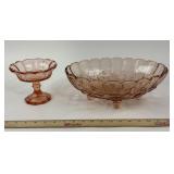 Indiana Peach Pink Glass Bowl, Fostoria Virginia P