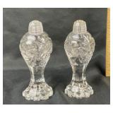 Bohemian Cut Crystal Salt And Pepper Shakers