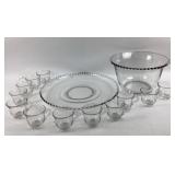 Candlewick Glass Punch Bowl Set, Under Plate