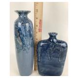 Blue Glazed Ceramic Vases